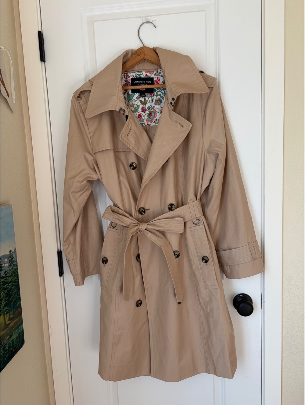 London Fog tan trench coat